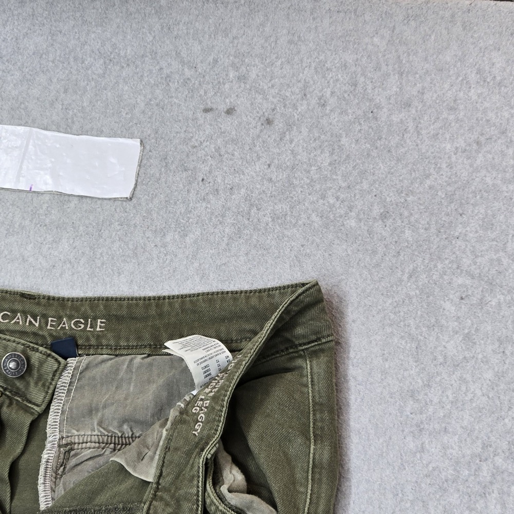 American Eagle Outfitters Women Pants 12 Green Cargo Wide-Leg High Rise Baggy - Picture 4 of 15